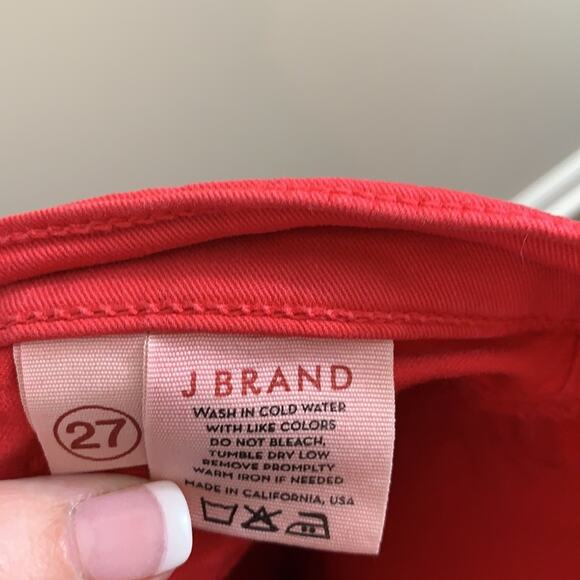 J Brand Bright Red Skinny Leg Ankle Jeans - Picture 7 of 10